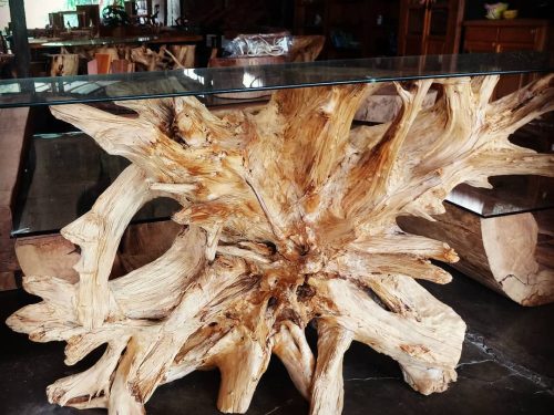 MESA DE TRONCO E RAIZ DE ÁRVORE-043 Vendida